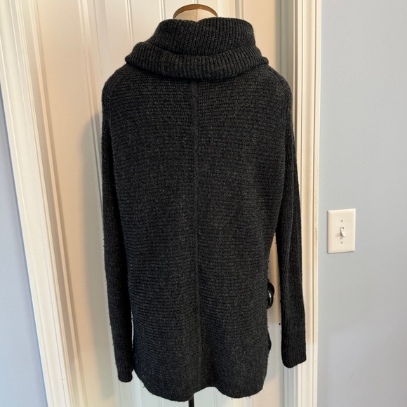 Vince XS Gray Ribbed Cowl Neck Sweater ~ Wool Alpaca Relaxed Fit Minimalist - Picture 3 of 8